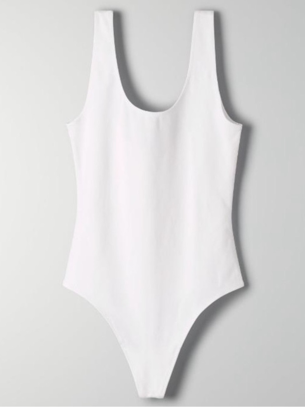 Aritzia Wilfred Free Leila Bodysuit - White Scoopneck Tank Top